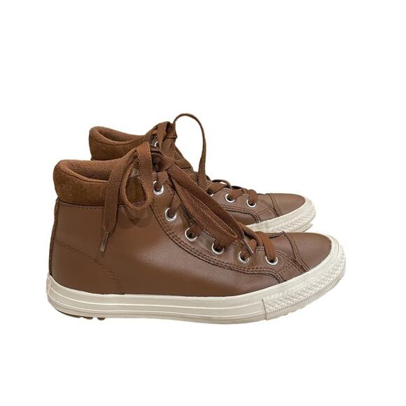 CONVERSE CHUCK TAYLOR ALL STAR SNEAKER BOOTS CHESTNUT BROWN LEATHER UNISEX - Picture 7 of 7